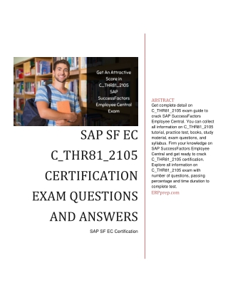 SAP SF EC C_THR81_2105 Certification Exam Questions and Answers