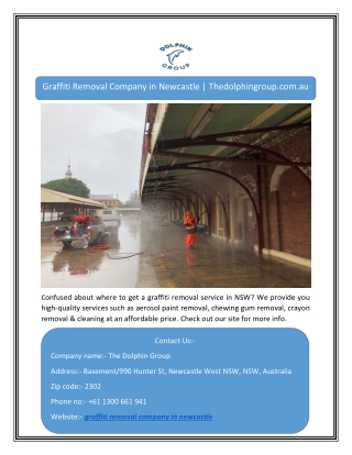 Graffiti Removal Company in Newcastle | Thedolphingroup.com.au