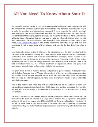 All You Need To Know About Sour D