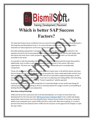 Which is better SAP Success Factors