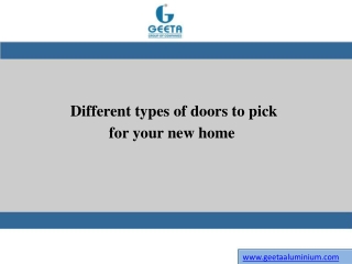 Different types of doors to pick for your new home 