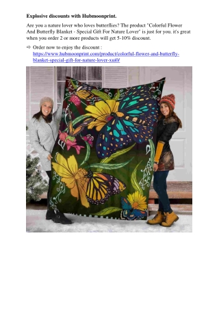 Colorful Flower And Butterfly Blanket