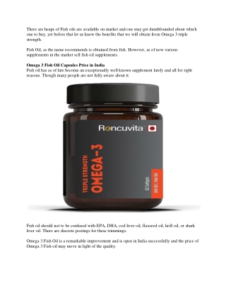 Omega 3 Fish Oil Capsules Price in India