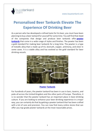 Personalised Beer Tankards Elevate The Experience Of Drinking Beer