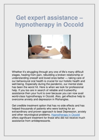 Get expert assistance – hypnotherapy in Occold