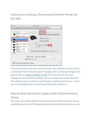 Brother Printer Offline