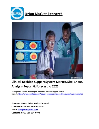 Clinical Decision Support System Market Trends, Size, Competitive Analysis and F