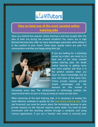 How to land one of the most coveted online tutoring jobs