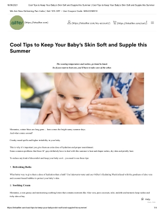 Cool Tips to Keep Your Baby’s Skin Soft and Supple this Summer - Allter