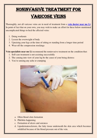 Noninvasive Treatment for Varicose Veins
