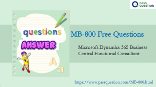 2021 Update Microsoft Dynamics 365 MB-800 Real Questions