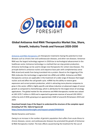 Global Antisense And RNAi Therapeutics Market.docx