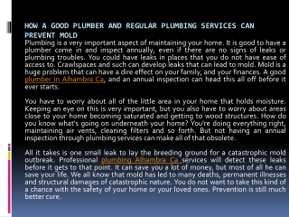 How a Good Plumber and Regular Plumbing Services