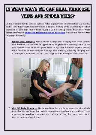 In What Ways We Can Heal Varicose Veins and Spider Veins