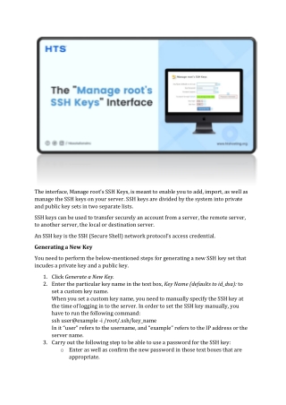 The “Manage root’s SSH Keys” Interface