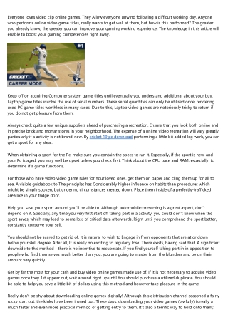 How to Explain cricket 19 pc download to Your Grandparents