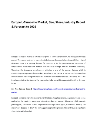 Europe L-Carnosine Market
