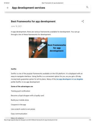 Best Frameworks for app development