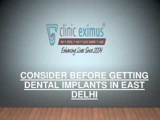 Consider Before Getting Dental Implants in East Delhi