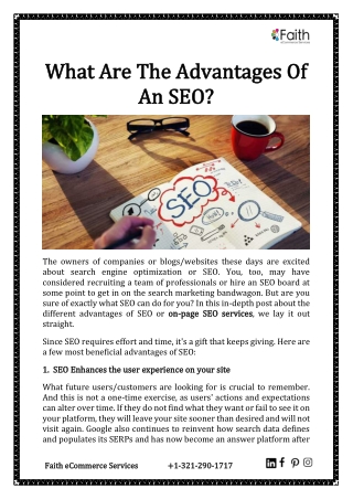 What Are The Advantages Of An SEO?