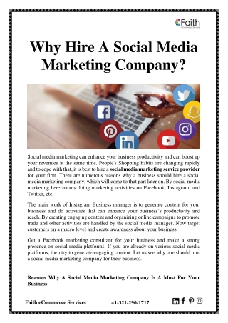 Why Hire A Social Media Marketing Company