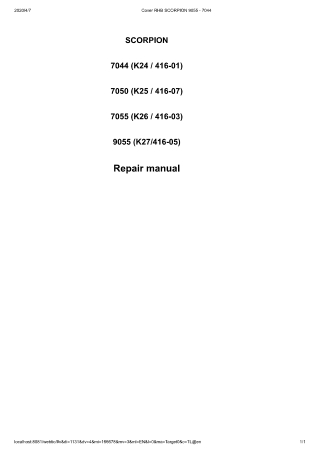 CLAAS SCORPION 7050 Telehandler Type (K25  416-07) Telehandler Service Repair Manual