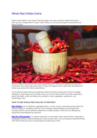 Whole Red Chillies Online