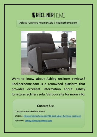 Ashley Furniture Recliner Sofa | Reclinerhome.com