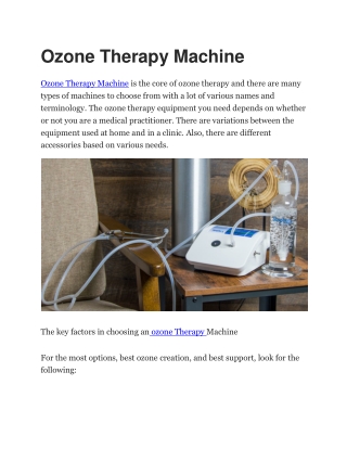 Ozone Therapy Machine