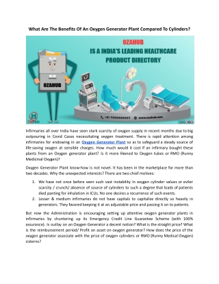 What Are The Benefits Of An Oxygen Generator Plant Compared To Cylinders_.docx
