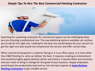 Commercial Painting Services Santa Barbara - Simple Tips To Hire The Best Commercial Painting Contractor