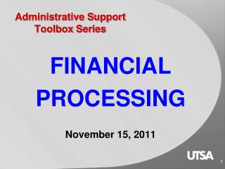 Administrative Support Toolbox Series