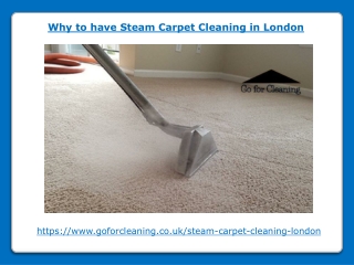 Why to have Steam Carpet Cleaning in London