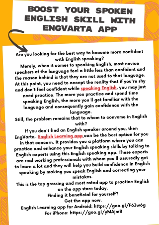 Boost your Spoken English Skill with EngVarta App