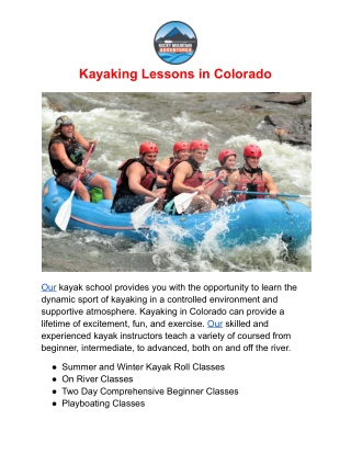 Kayaking Lessons in Colorado