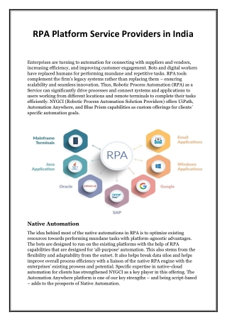 RPA Platform Service Providers in India