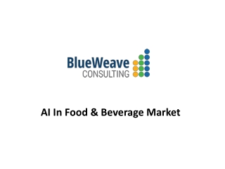 AI In Food & Beverage Market Forecast and Trends