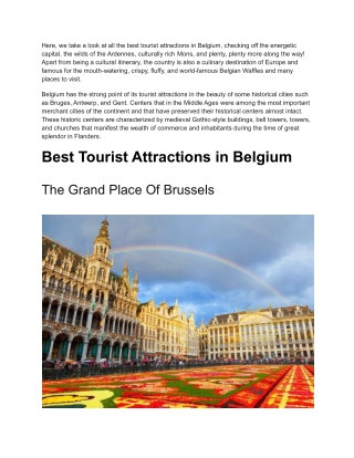 Best Tourist Attractions in Belgium