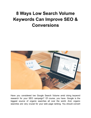 8 Ways Low Search Volume Keywords Can Improve SEO & Conversions