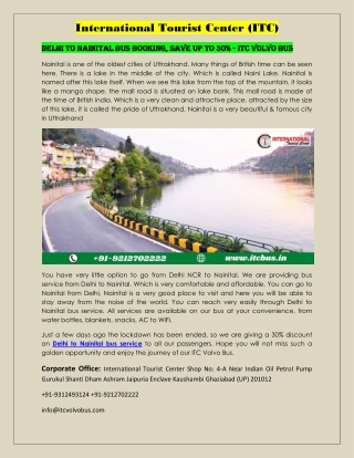 Delhi to Nainital bus Booking, save up to 30% - ITC Volvo bus