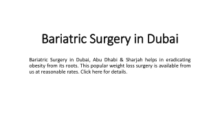Bariatric  in Dubai ppt