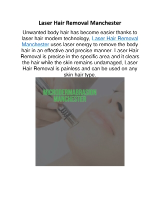 Laser Hair Removal Manchester