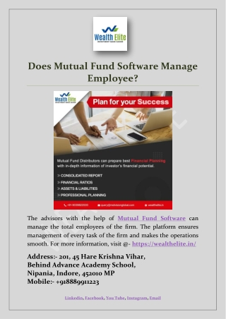 Does Mutual Fund Software Manage Employee