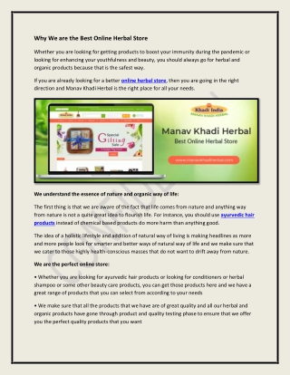 Best Online Herbal Store