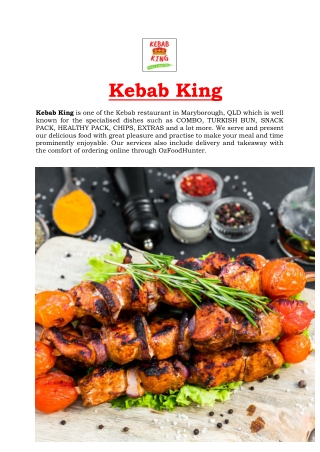 5% Off - Kebab King Restaurant Maryborough Menu, QLD