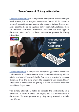 Procedures of Notary Attestation