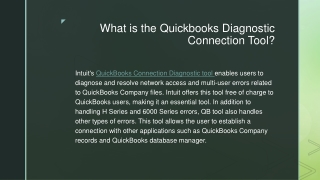 What is the Quickbooks Diagnostic Connection Tool