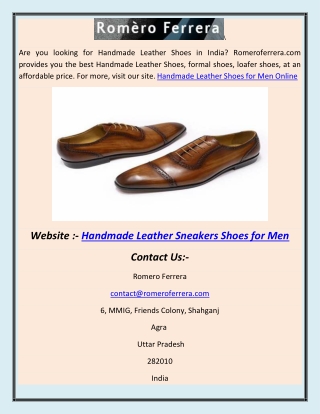 Handmade Leather Shoes for Men Online abhi