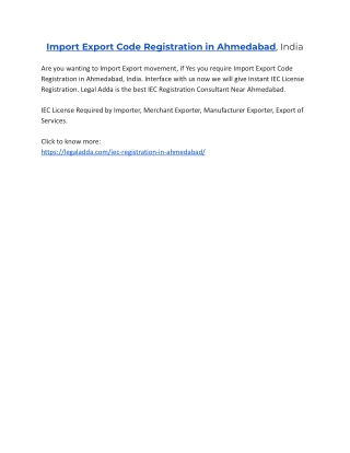Import Export Code Registration in Ahmedabad, India