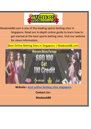 Best Online Betting Sites in Singapore  Maxbook88.com